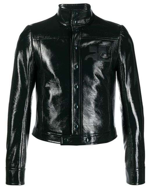 Courrèges button-up faux-leather jacket