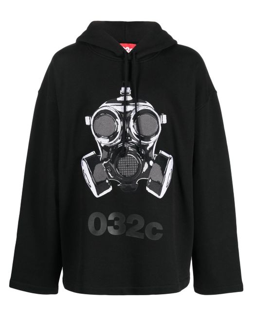 032C graphic-print drop-shoulder hoodie