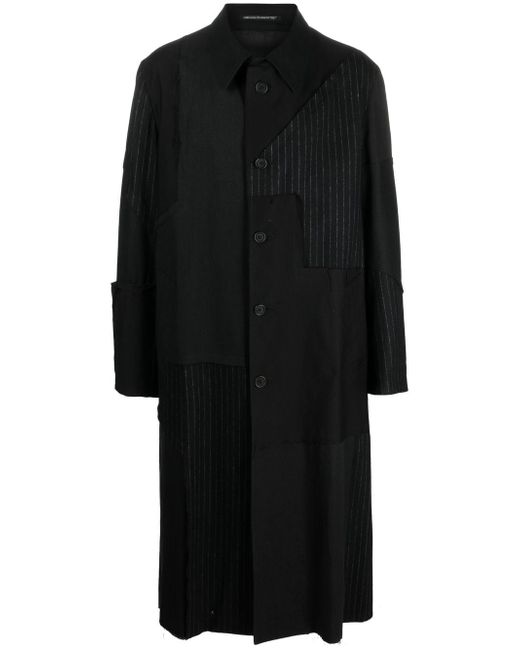 Yohji Yamamoto patchwork single-breasted coat