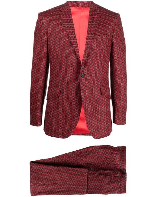 Ozwald Boateng graphic-print single-breasted suit