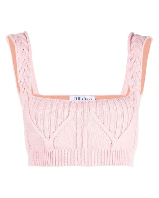 Attico Miles ribbed-knit cropped top