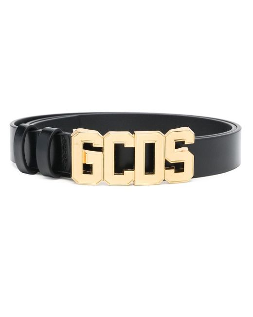 Gcds logo-buckle leather belt