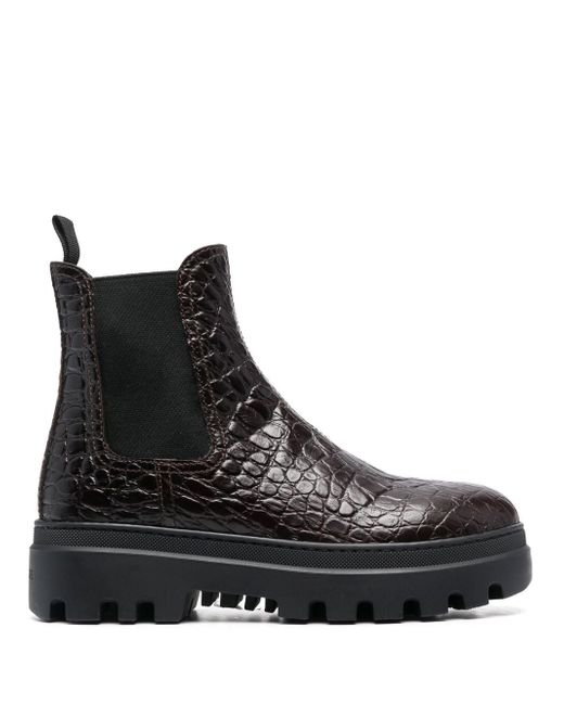 Carshoe croc-effect ankle boots