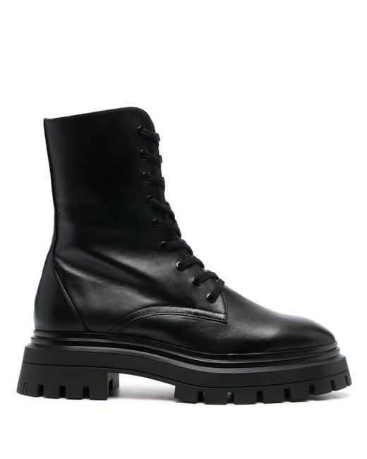 Stuart Weitzman leather lace-up boots