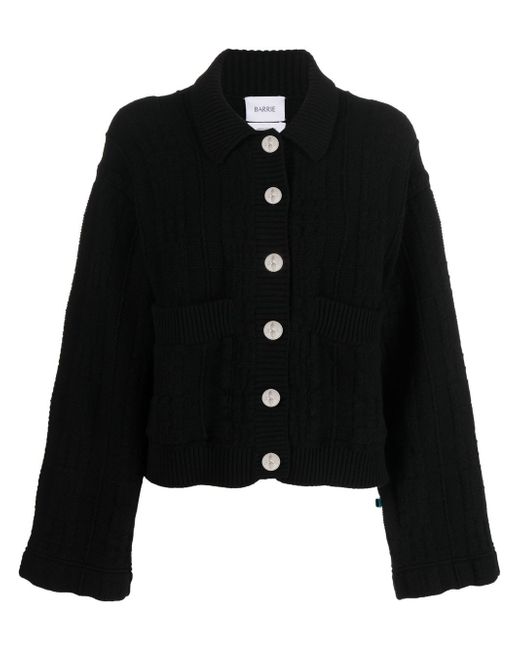 Barrie embossed-button detail knit cardigan