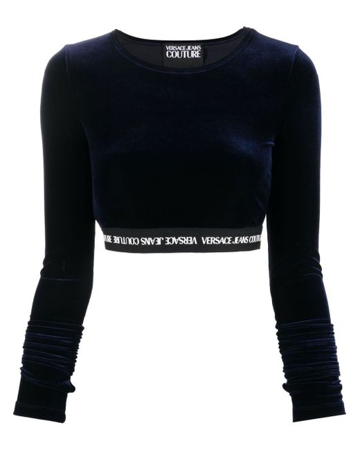 Versace Jeans Couture logo cropped long-sleeve top