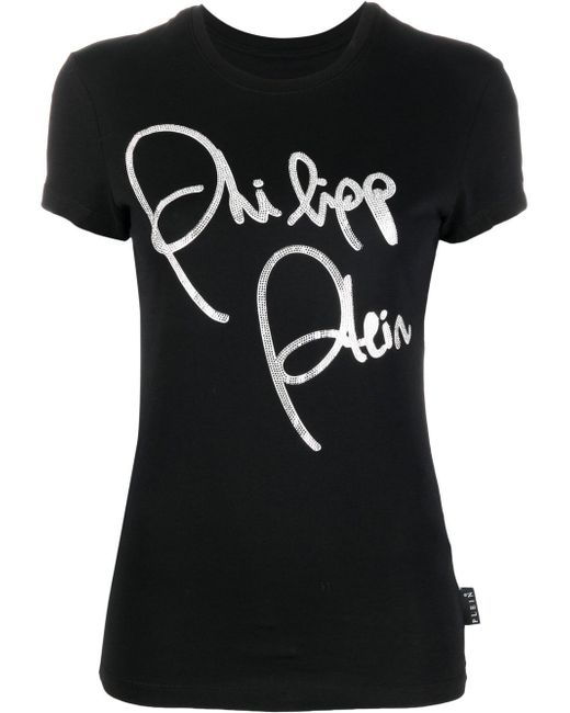 Philipp Plein logo-print embellished T-shirt