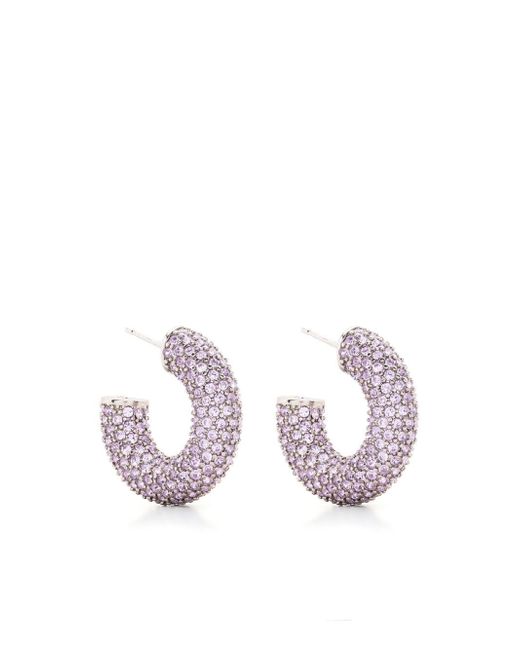 Amina Muaddi Cameron crystal hoop earrings
