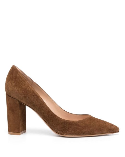 Gianvito Rossi pointed-toe chunky 80mm heeled pumps
