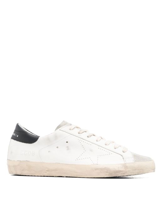 Golden Goose Super-Star distressed lace-up trainers