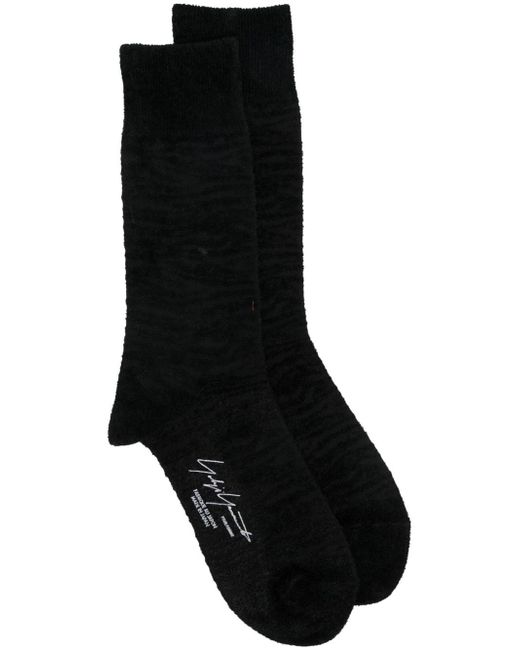 Yohji Yamamoto pattern-jacquard logo-print socks