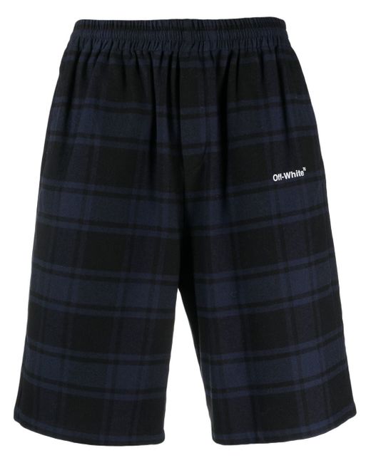 Off-White checked elasticated shorts