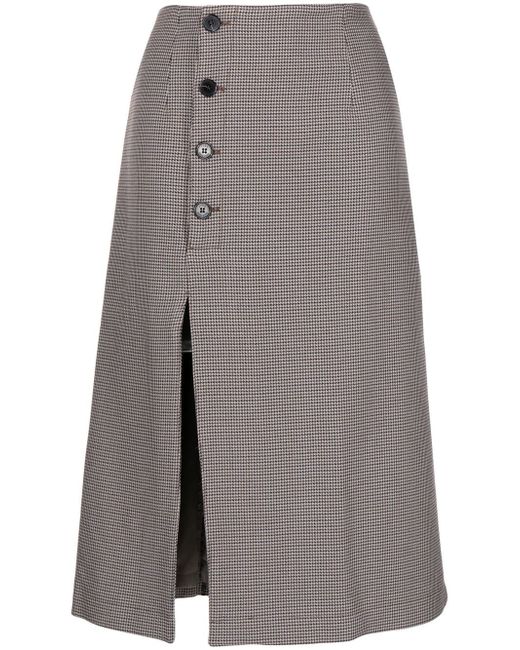 Rokh button-front midi skirt