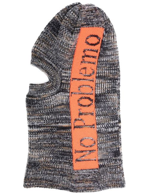 Aries slogan-print knitted balaclava