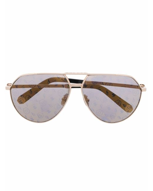Philipp Plein Eyewear monogram-lenses pilot-frame sunglasses