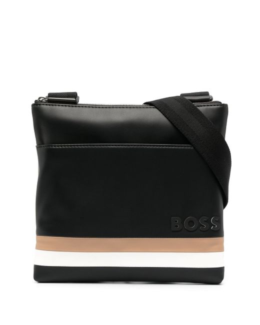 Boss Byron faux-leather messenger bag