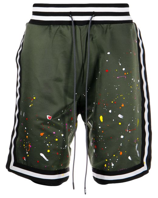 Mostly Heard Rarely Seen paint-splattered basketball shorts