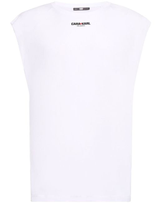 Karl Lagerfeld x Cara Delevingne logo-print tank top
