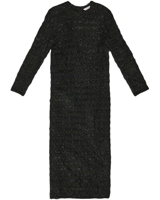 Balenciaga metallic-woven wool midi dress