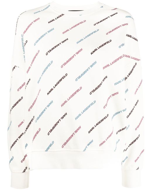 Karl Lagerfeld logo-print cotton jumper