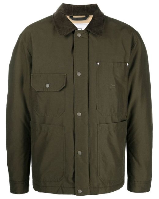 Woolrich embroidered-logo button-fastening jacket