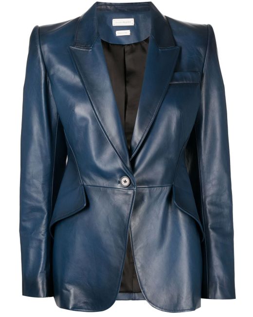 Alexander McQueen fitted leather blazer