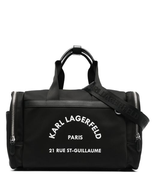 Karl Lagerfeld logo-print duffle bag
