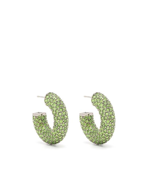 Amina Muaddi peridot-embellished half hoop earrings