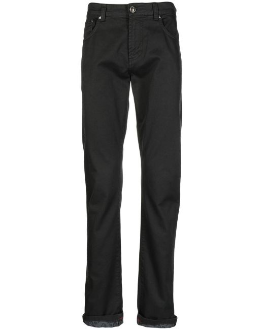 Isaia rolled-hem slim-fit trousers