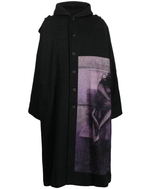 Yohji Yamamoto graphic-print hooded coat