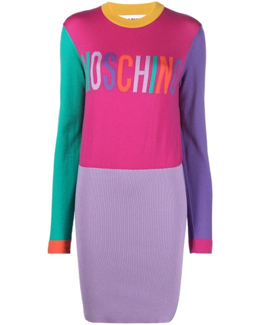 Moschino intarsia logo-knit jumper dress