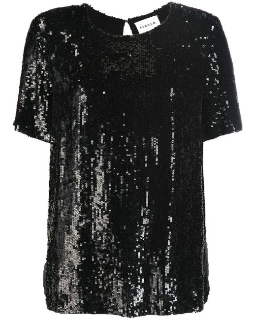 P.A.R.O.S.H. sequinned short-sleeve top