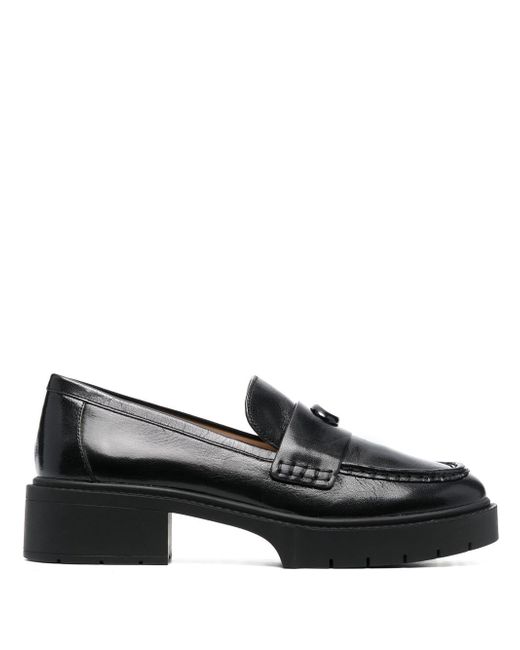 Coach Leah chunky sole leather loafers