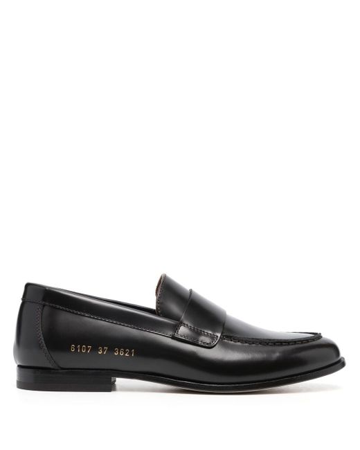 Common Projects logo-print leather loafers