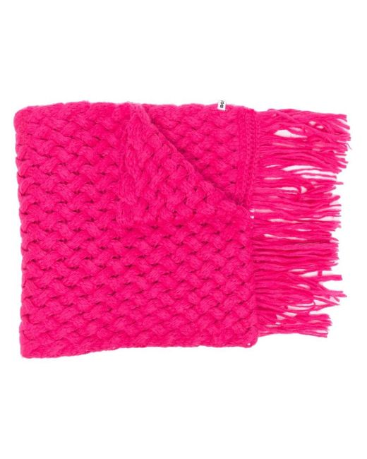 Bonsai chunky-knit frayed-trim scarf