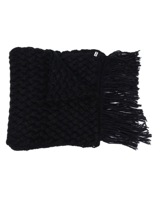 Bonsai chunky-knit frayed-trim scarf