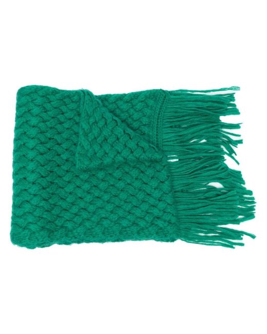 Bonsai cable-knit frayed scarf