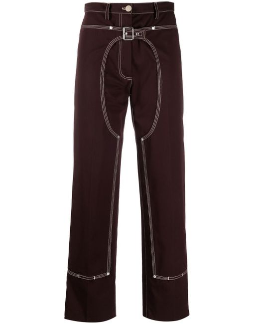 Stella McCartney contrast-stitch straight-leg trousers