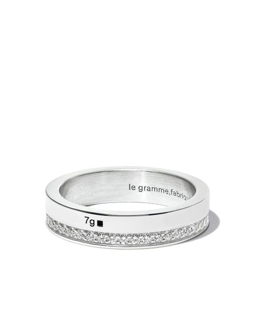 Le Gramme 7g diamond line polished band ring