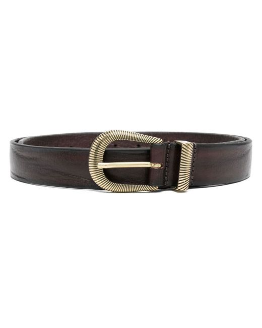 Barba engraved-detail leather belt