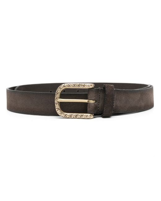 Barba engraved-detail leather belt