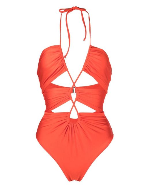 Noire Swimwear cut-out plunging V-neck swimsuit