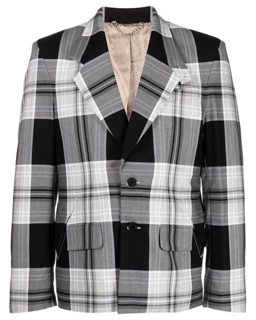 Charles Jeffrey Loverboy tartan-pattern single breasted blazer