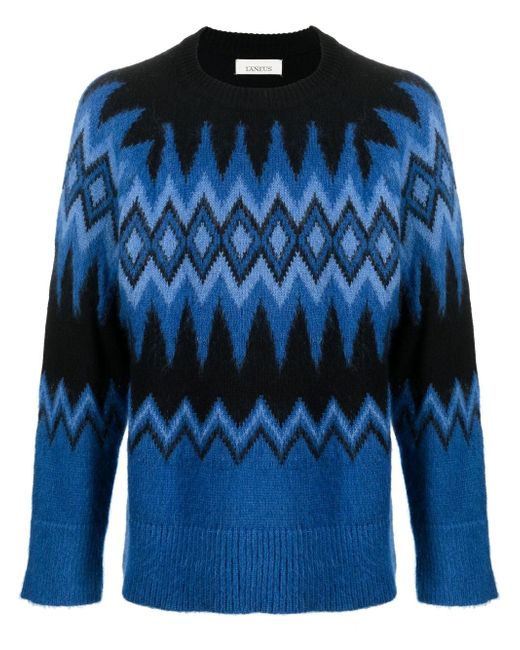 Laneus knitted graphic jumper