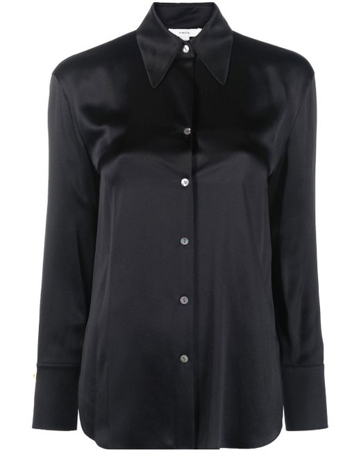 Vince silk pointed collar blouse