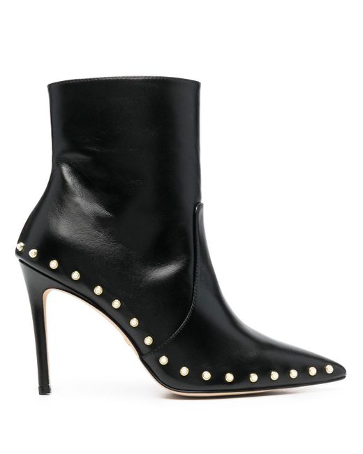 Stuart Weitzman pearl-detail 110mm leather boots