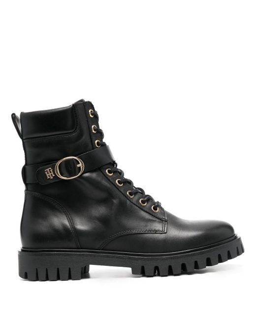 Tommy Hilfiger ankle-length leather biker boots