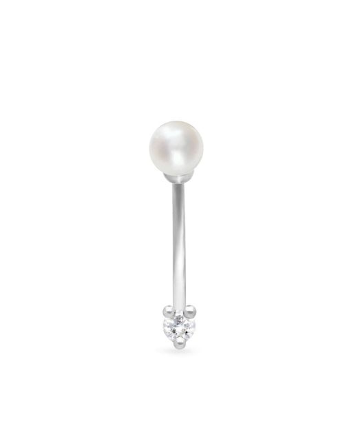Delfina Delettrez 18kt white gold Dots diamond and pearl stud earring
