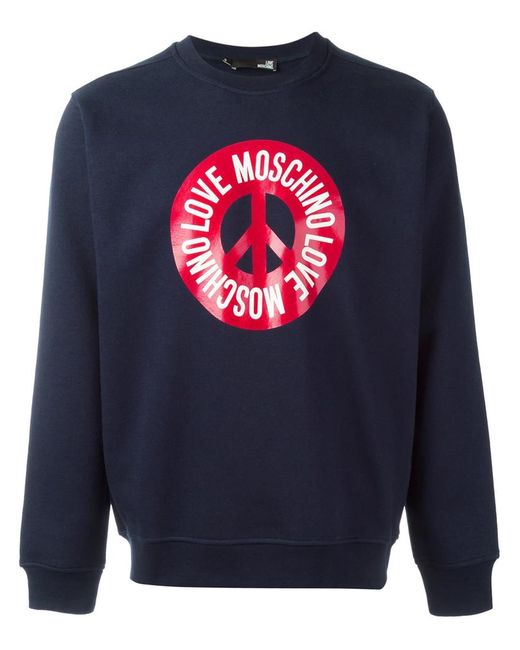Love Moschino peace sign print sweatshirt Medium Cotton/Polyester