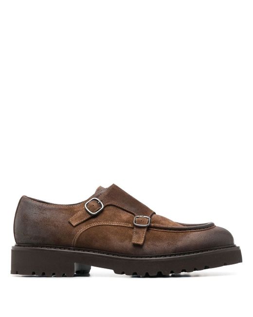 Doucal's double-buckle suede shoes